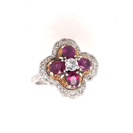 Pre Owned 18ct White Gold Ruby and Diamond Ring ZX741 Pre Owned 18ct White Gold Ruby and Diamond Ring ZX741